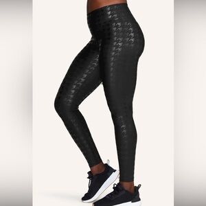 Peloton Black Herringbone Legging and Crop top set